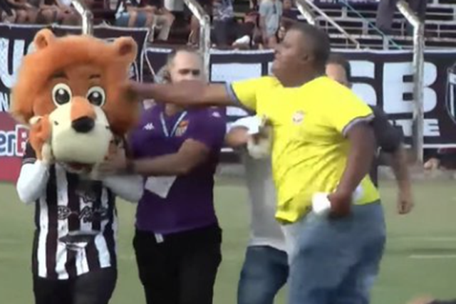 Insólito: mascote provoca adeptos rivais, leva soco do presidente e é expulsa (vídeo)
