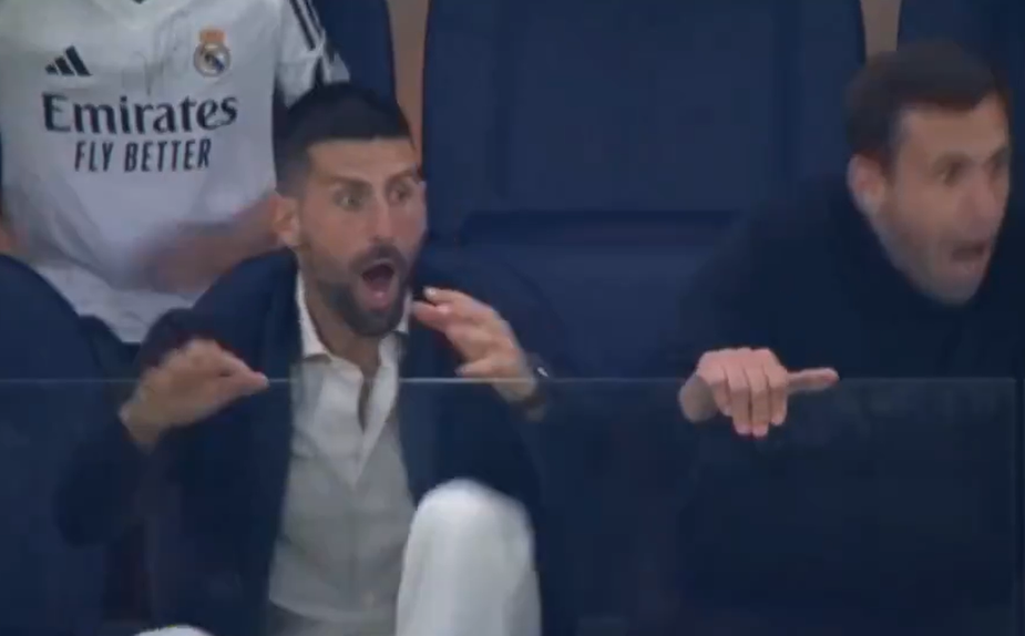 Djokovic boquiaberto com o golo de Valverde
