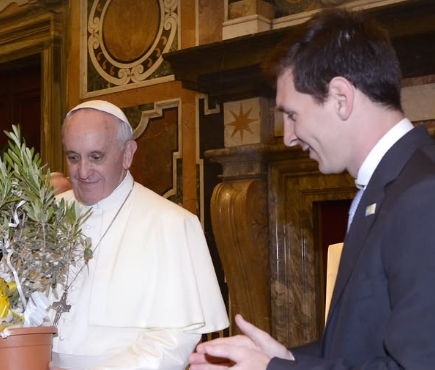 Papa Francisco e Messi. Messi/Instagram