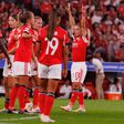 Jogadoras do Benfica no Estádio da Luz