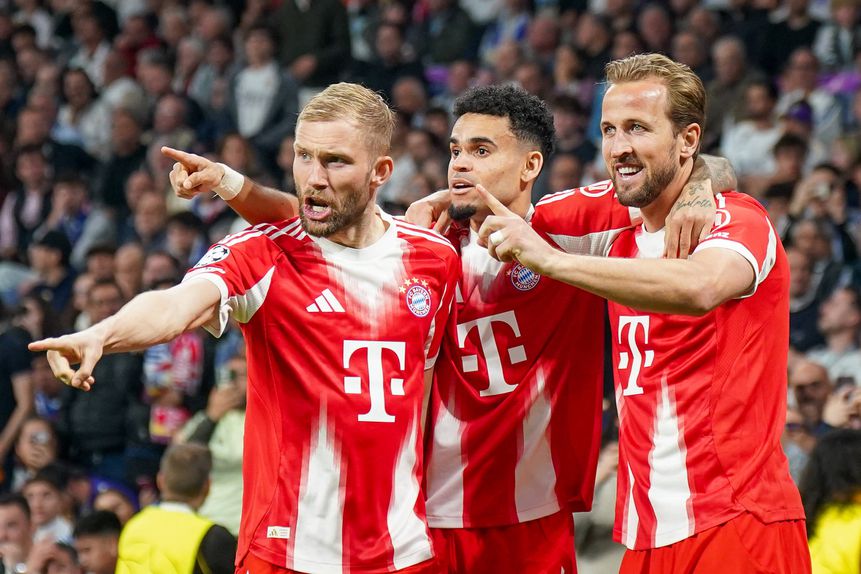 Konrad Laimer, Luis Díaz e Harry Kane (IMAGO)