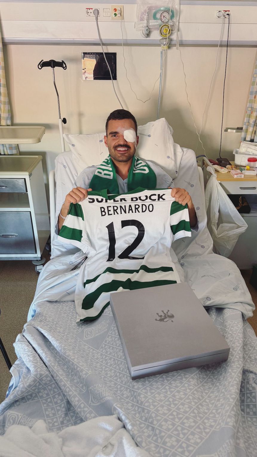 Bernardo Topa no Hospital após a operação ao olho
