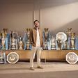 Bernardo Silva com os 19 títulos conquistados a jogar em Inglaterra (foto: Manchester City)