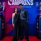 Inés García e Lamine Yamal na festa do Barcelona. Foto Marc Graupera - FC Barcelona