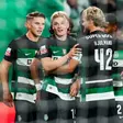 Gyokeres, Harder e Hjulmand em representação nórdica de leão ao peito - Foto: Lusa