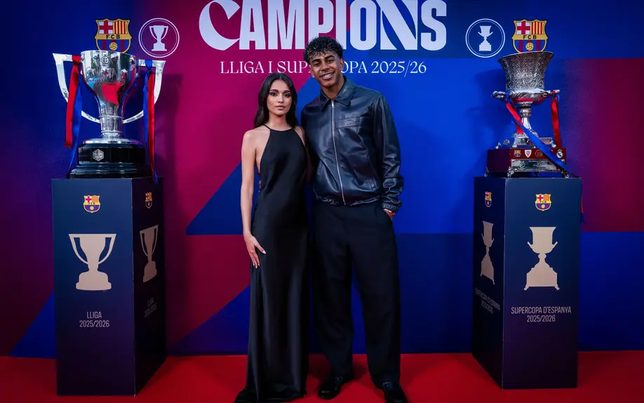 Inés Garcia e Lamine Yamal. Foto FC Barcelona