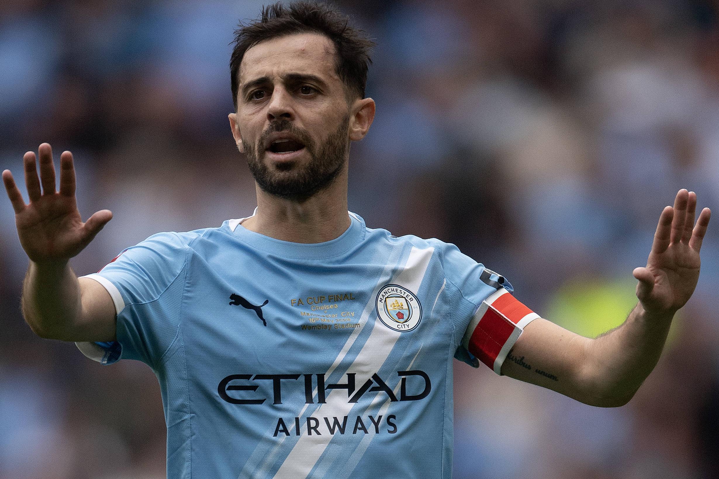 No fim da época, Bernardo Silva, 31 anos, deixa o Man. City, ao qual chegou em 2017 — Foto: IMAGO