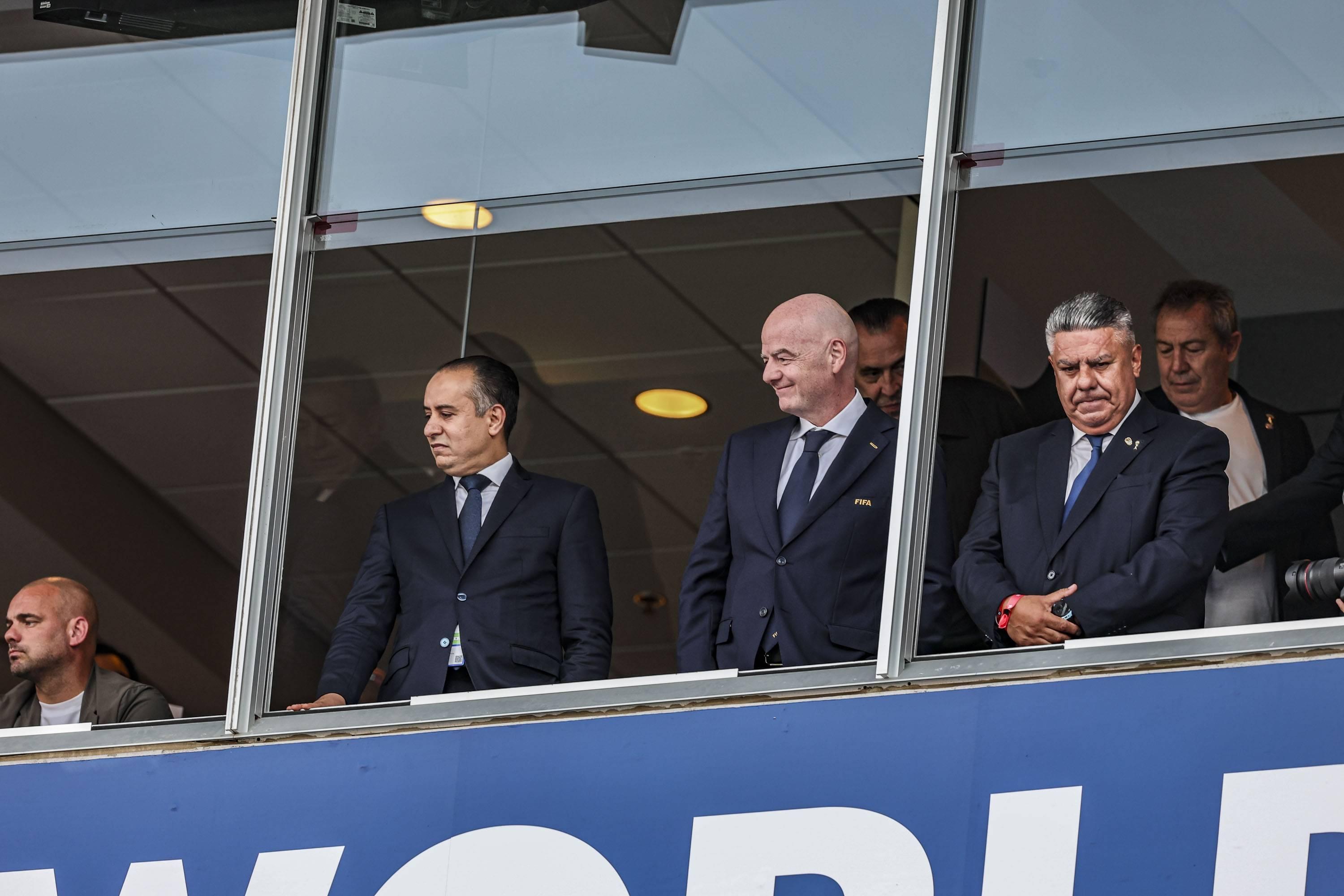 Gianni Infantino no Argentina-Argélia, em Kansas
