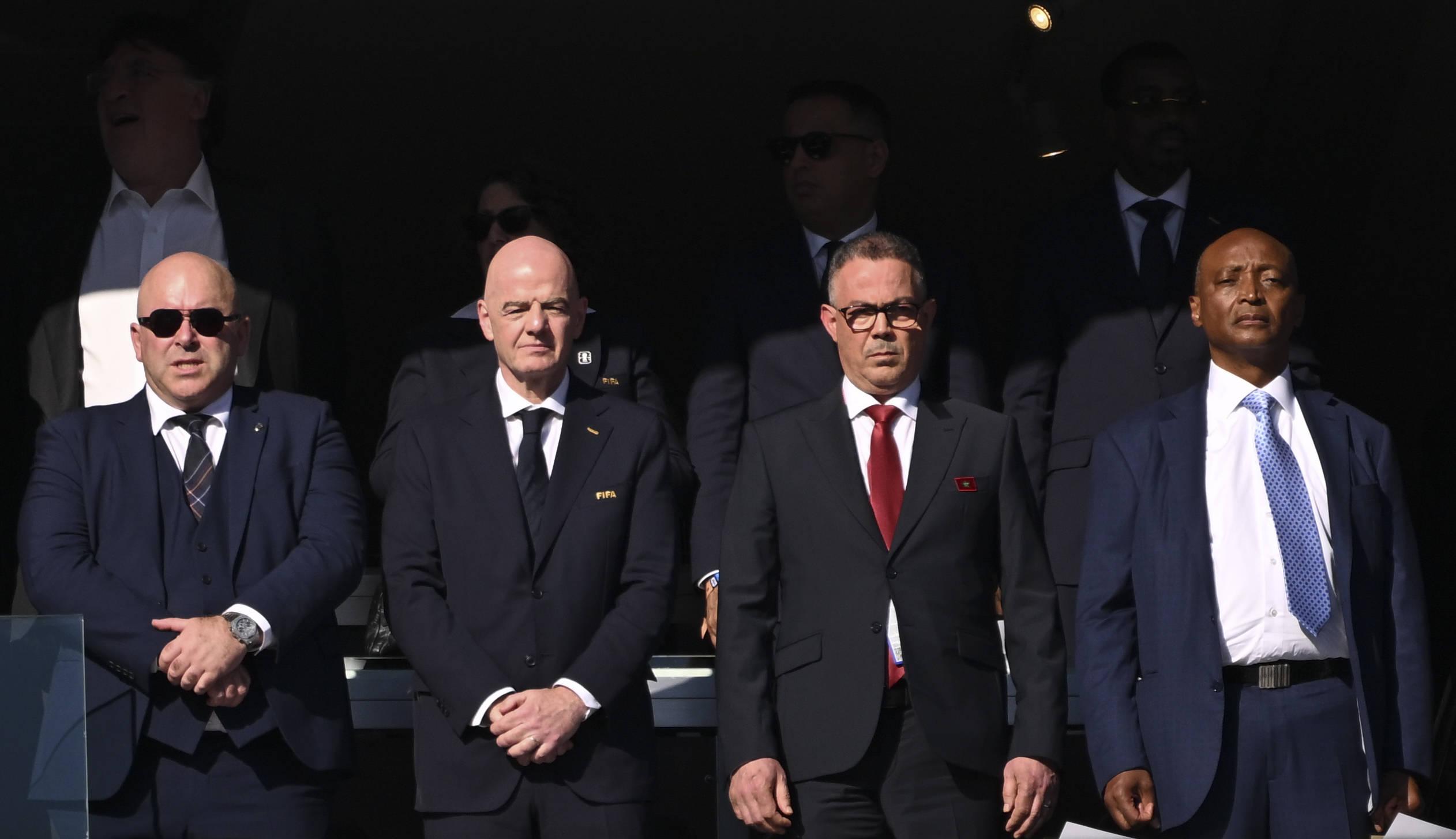 Gianni Infantino no Escócia-Marrocos, em Boston