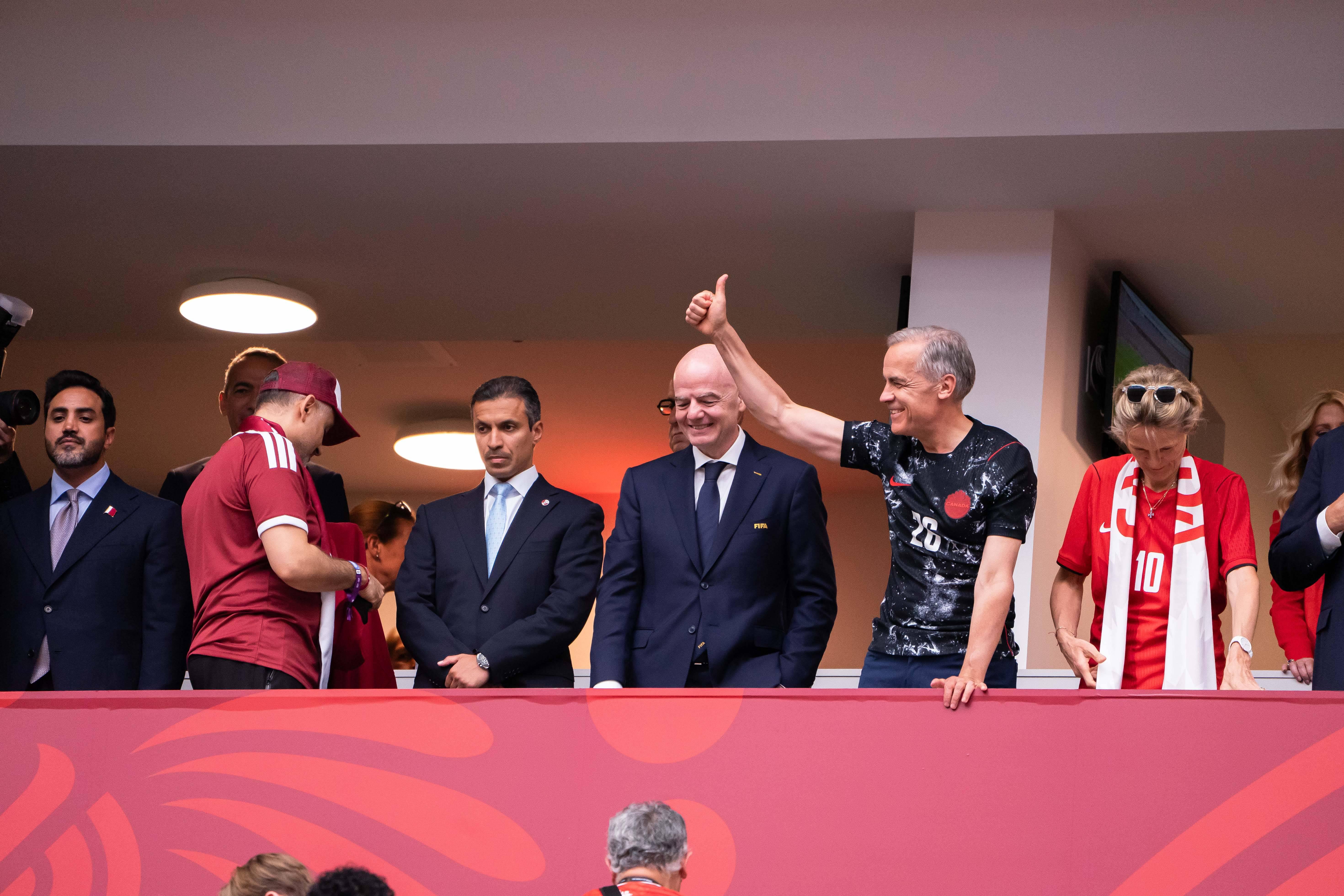 Gianni Infantino no Canadá-Qatar, em Vancouver
