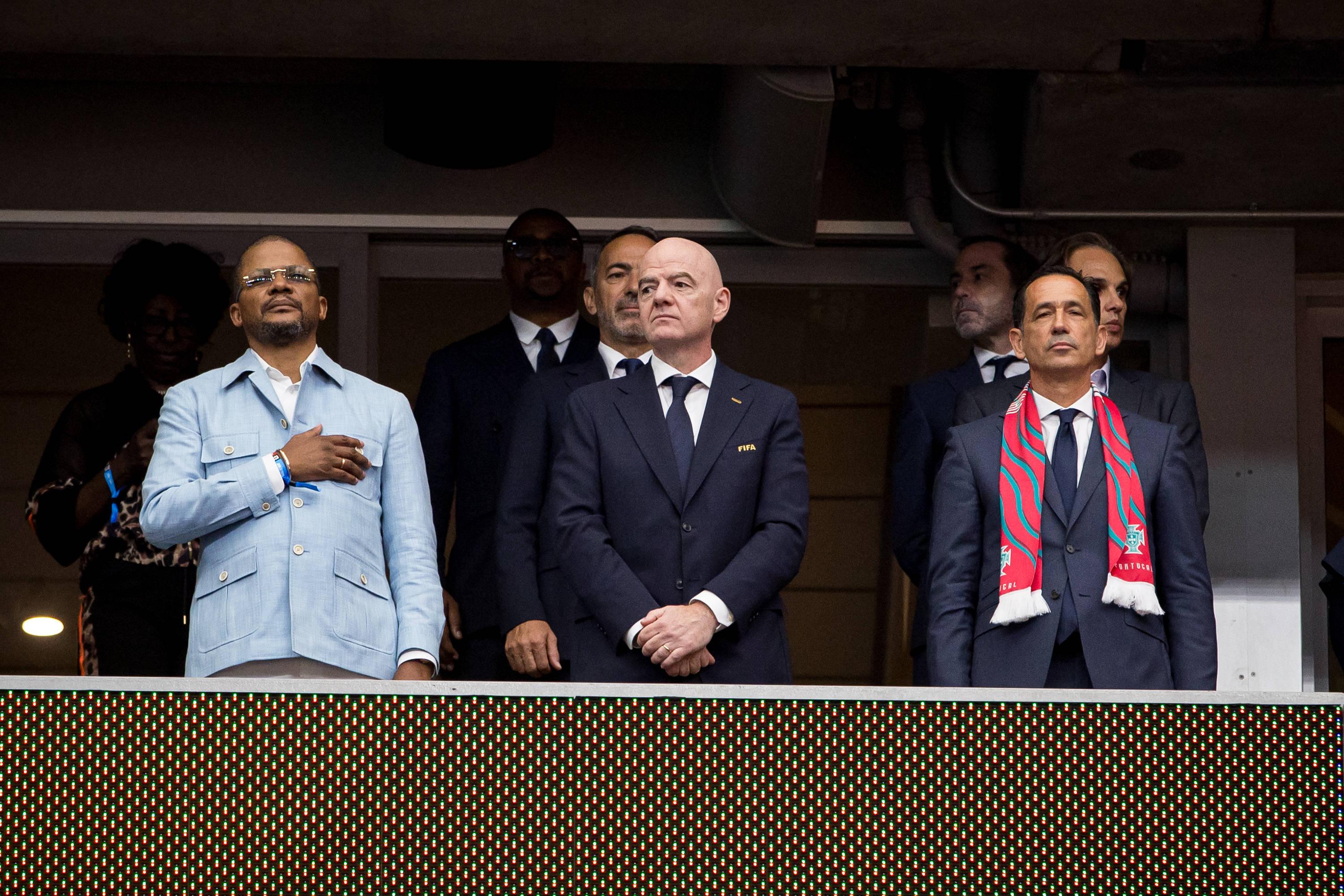 Gianni Infantino no Portugal-RD Congo, em Houston