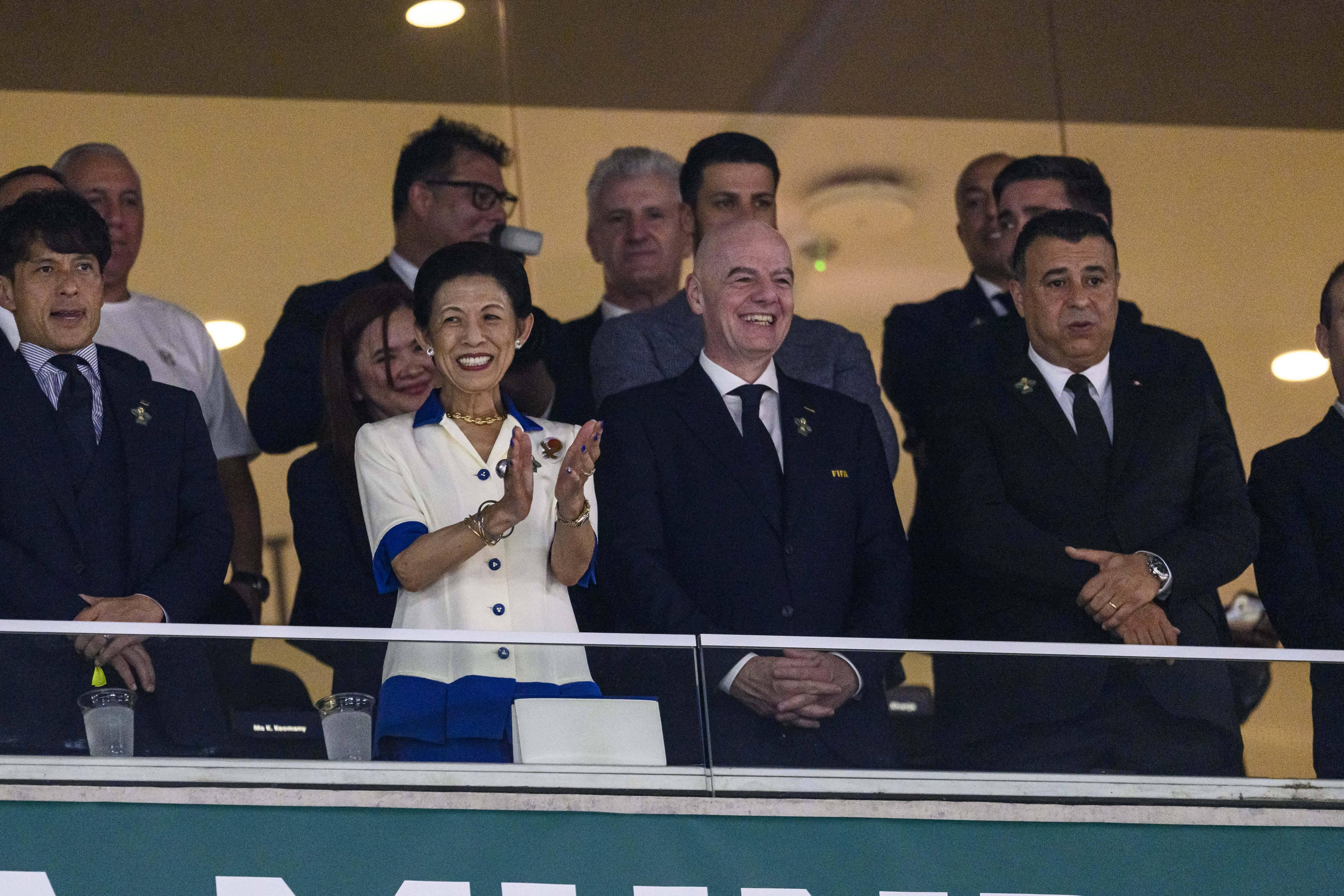 Gianni Infantino no Tunísia-Japão, em Monterrey