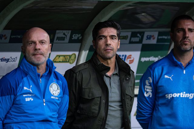Abel Ferreira e a equipa técnica do Palmeiras
