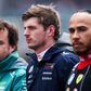 Max Verstappen ao lado de Lewis Hamilton e Fernando Alonso
