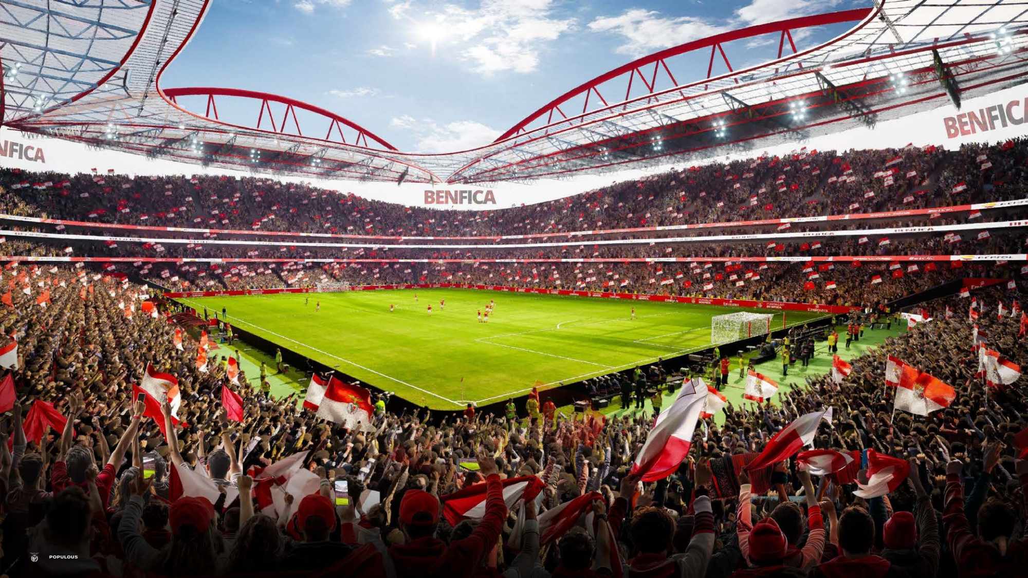 Interior do Estádio da Luz proposto no projeto Benfica District