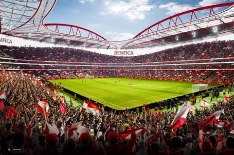 Interior do Estádio da Luz proposto no projeto Benfica District