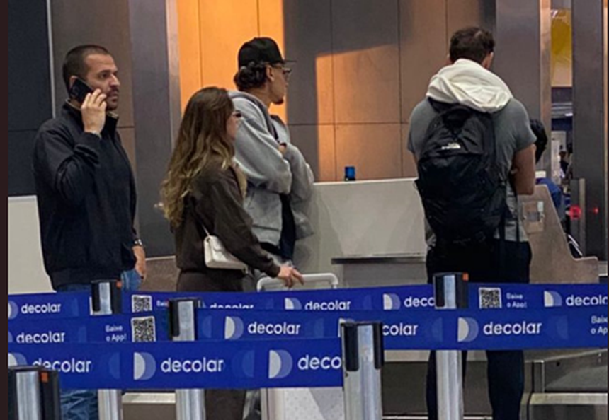 Richard Ríos e Rui Pedro Braz a caminho de Lisboa (X/André Hernan)