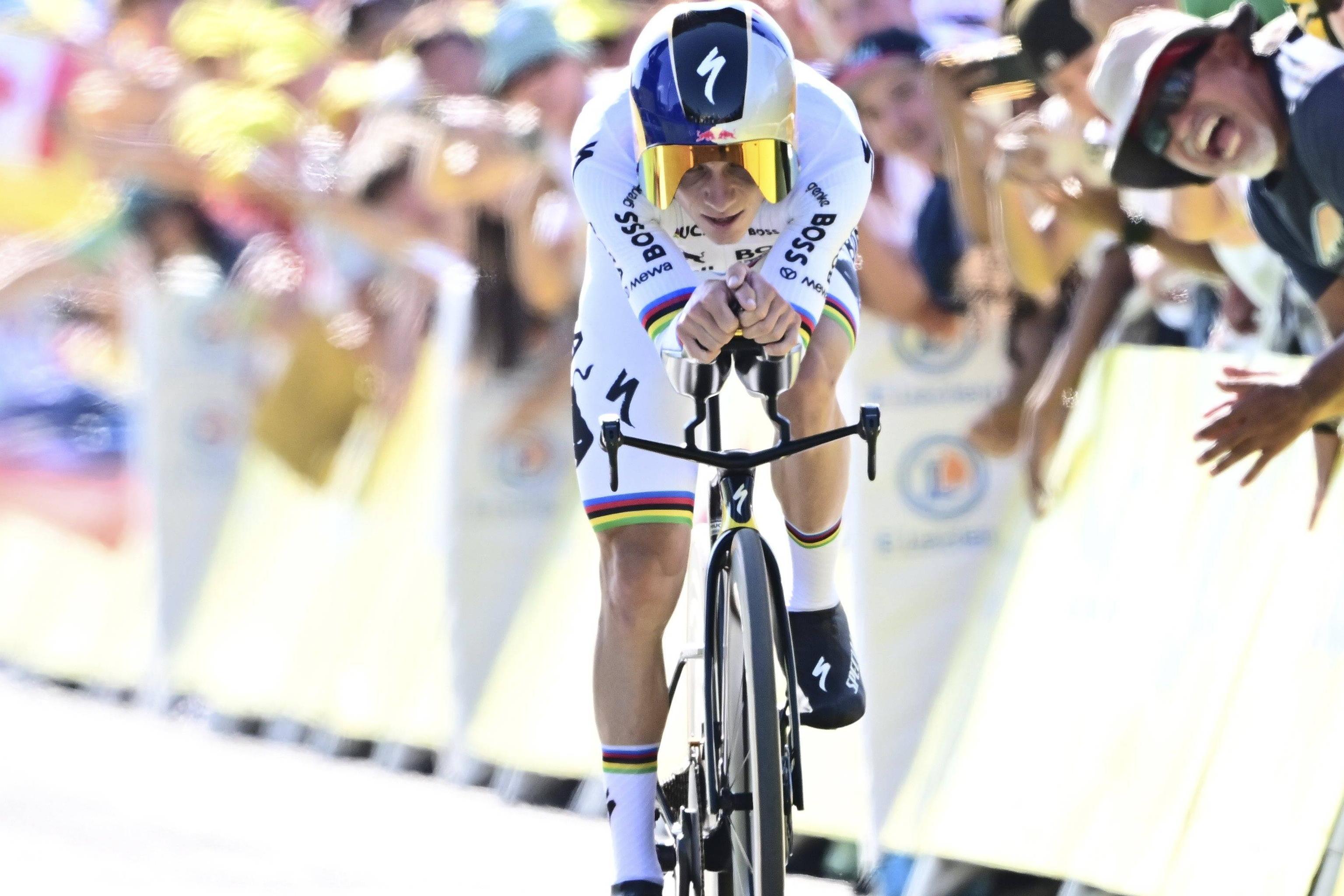 Remco Evenepoel venceu pela terceira vez um contrarrelógio no Tour      Fotografia Imago