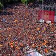 Praça Cibeles em festa na receção à seleção de Espanha