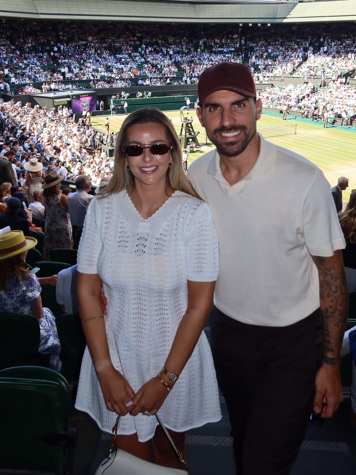 Rúben Neves assistiu com Débora Lourenço à final de Wimbledon entre Sinner e Zverev (Foto: Instagram)