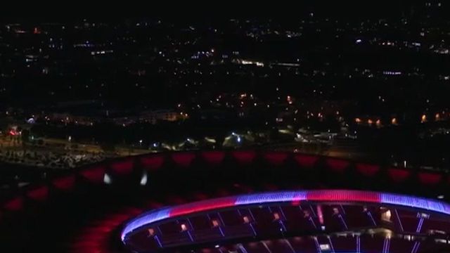 Tatiana Pinto e Julian Álvarez juntos na apresentação dos reforços do Atlético de Madrid