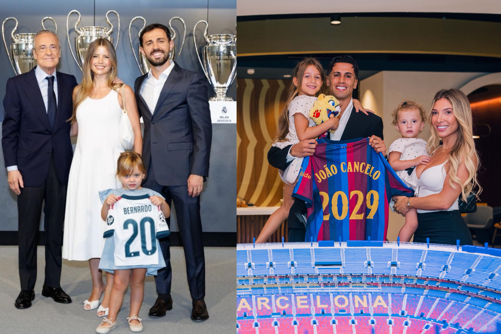 Bernardo Silva e João Cancelo nas apresentações oficiais com a sua família - Fotos: Inês Degener Tomaz e Daniela Machado