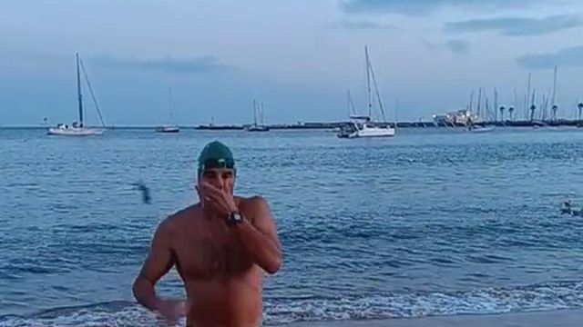 Miguel Arrobas na ultramaratona de águas abertas Lisboa Cascais