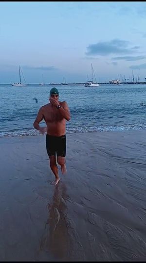 Miguel Arrobas na ultramaratona de águas abertas Lisboa Cascais