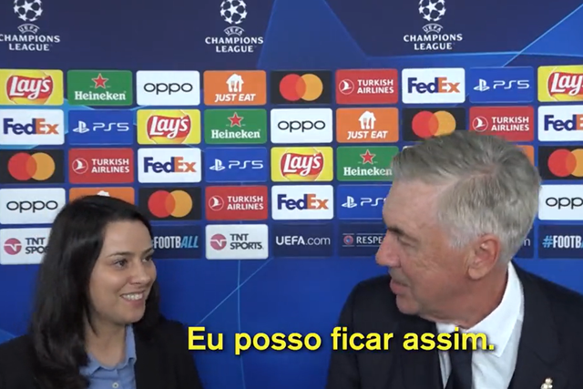 Vídeo: Ancelotti feliz e aliviado até brinca na 'flash'