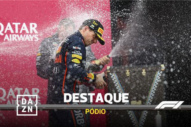 GP do Azerbaijão: Max Verstappen fez a festa da vitória com Russell e Sainz