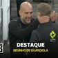 Da frustração a... dar um beijinho: a conversa de Guardiola com o árbitro