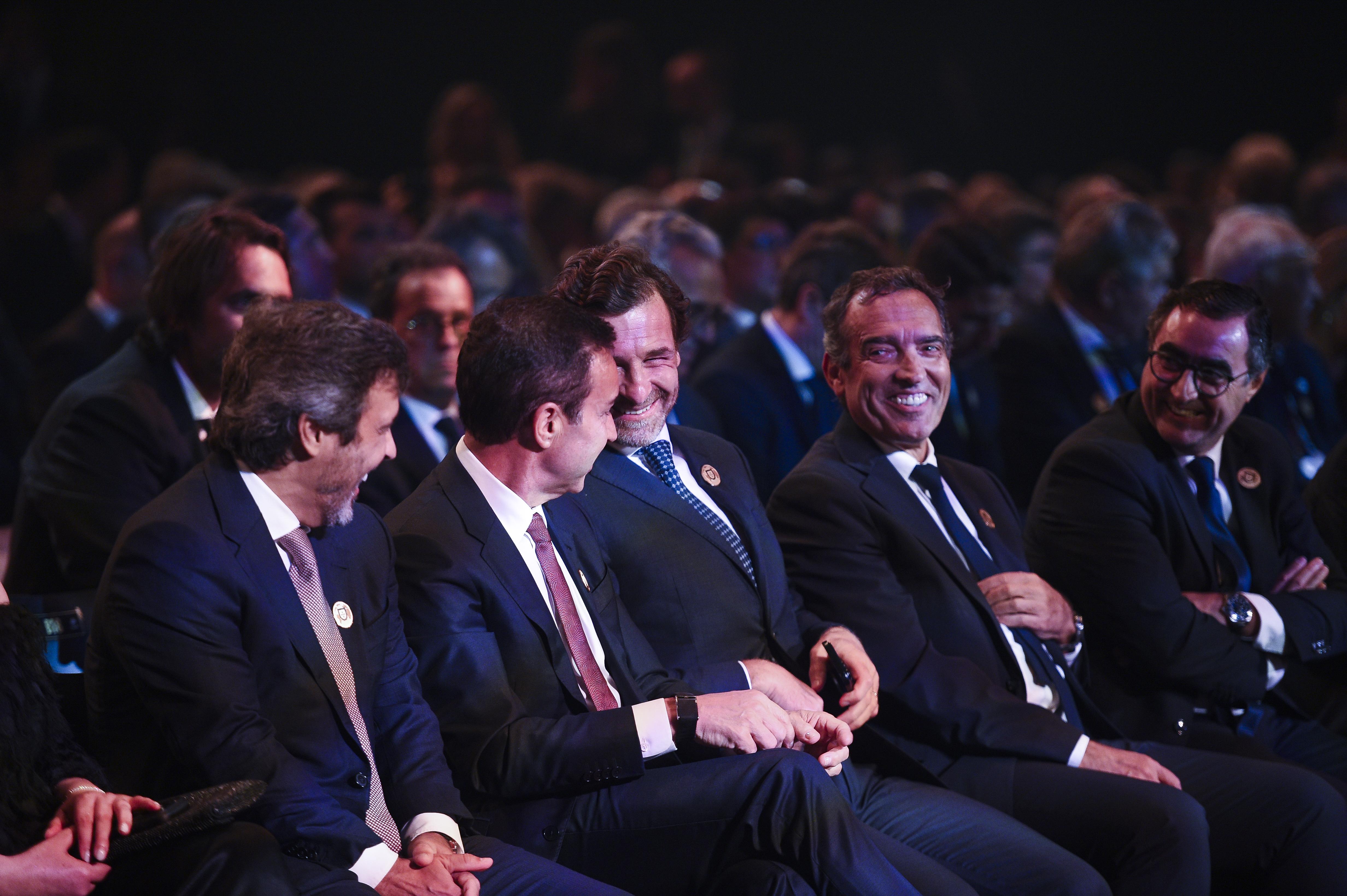 Boa disposição entre António Silva e André Villas-Boas, presidentes de SC Braga e FC Porto, respetivamente - Foto: FPF