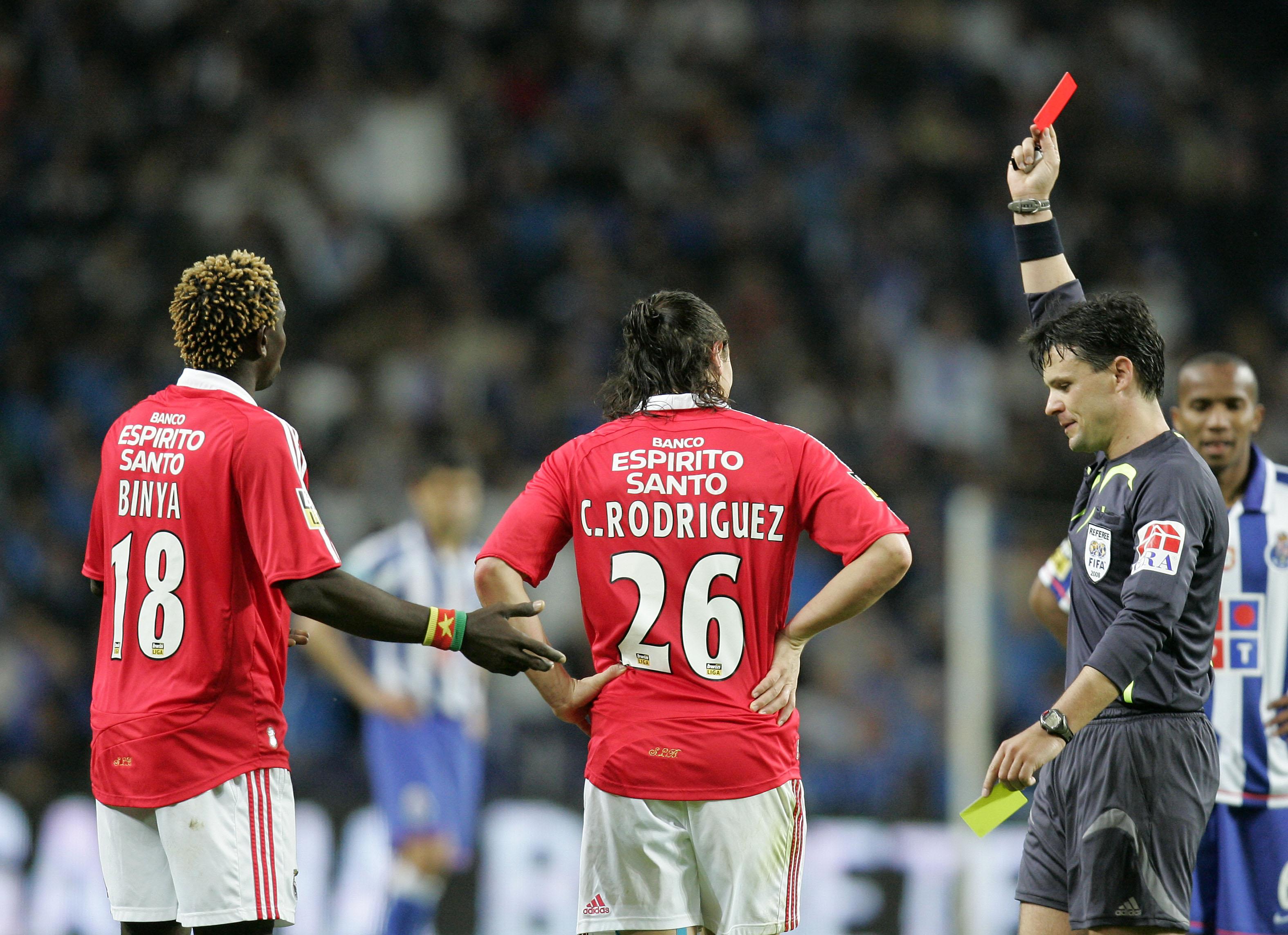 2007/2008, Liga: Binya (Benfica). Expulso aos 90'. Resultado no momento da expulsão: 2-0. Resultado final: 2-0. Foto A BOLA