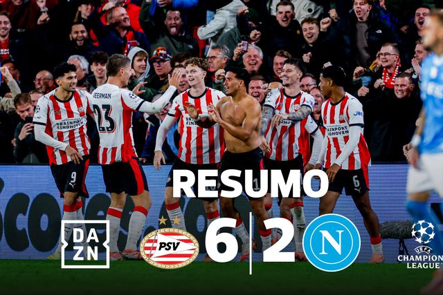 O que foi isto? Campeão italiano leva meia-dúzia do PSV