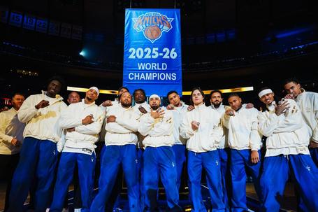 A festa do título dos Knicks. Foto X/New York Knicks