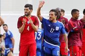 Margaça no fim do particular entre Portugal e Chipre, no Estoril, em 2017 — Foto: Rui Raimundo