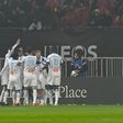 Marselha a celebrar a goleada em Nice