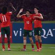 Mateus Mide e José Neto (abraçados) fizeram os golos de Portugal - Foto: FPF