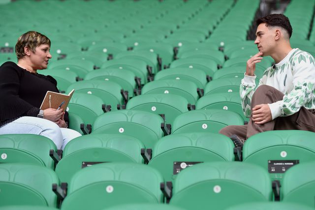 Pedro Pedro Gonçalves com a equipa de A BOLA no Estádio José Alvalade