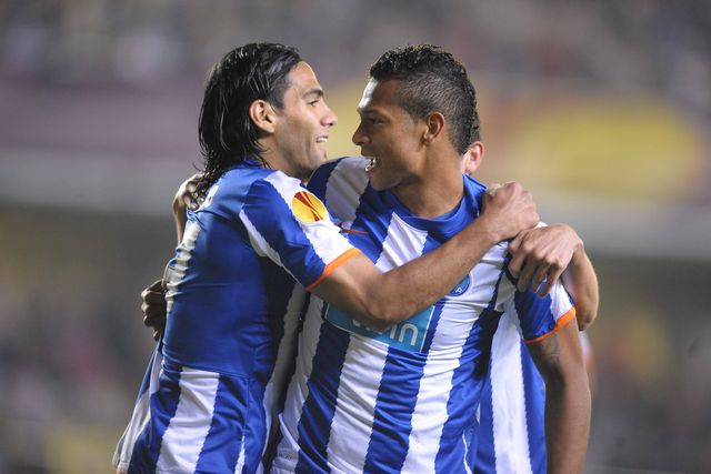 Fredy Guarín ao lado do seu compatriota Falcao no FC Porto