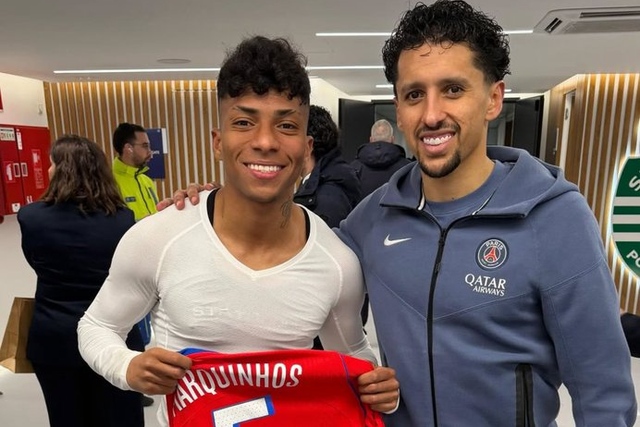 Alisson e Marquinhos nas cabinas de Alvalade - Foto: X/UNIVERSO SPORTING