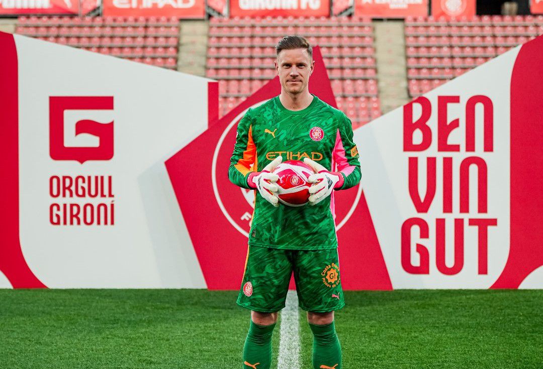 O selecionador Julian Nagelsmann já disse que «a situação de Ter Stegen não é favorável». O guardião foi operado a uma grave lesão no isquiotibial no início do ano, após ser emprestado pelo Barcelona - Foto: Girona