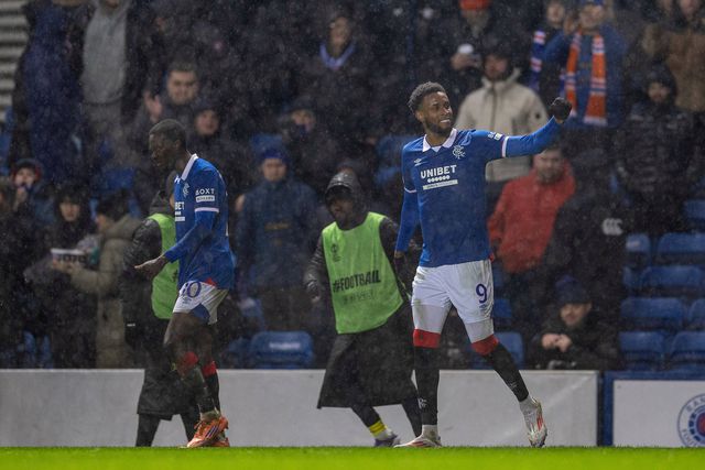Chermiti a celebrar o golo de Diomande no Rangers