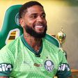 Micael numa das fotos do anúncio como reforço do Palmeiras (Foto: Palmeiras)