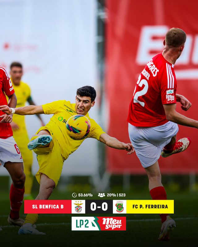 Benfica B travado pelos ferros frente ao Paços de Ferreira