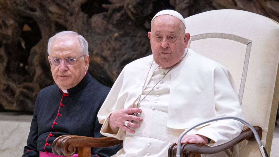 Papa Francisco marca presença numa audiência no Vaticano, a 12 de fevereiro de 2025