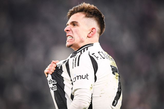 Francisco Conceição a celebrar o golo da vitória da Juventus frente ao Inter