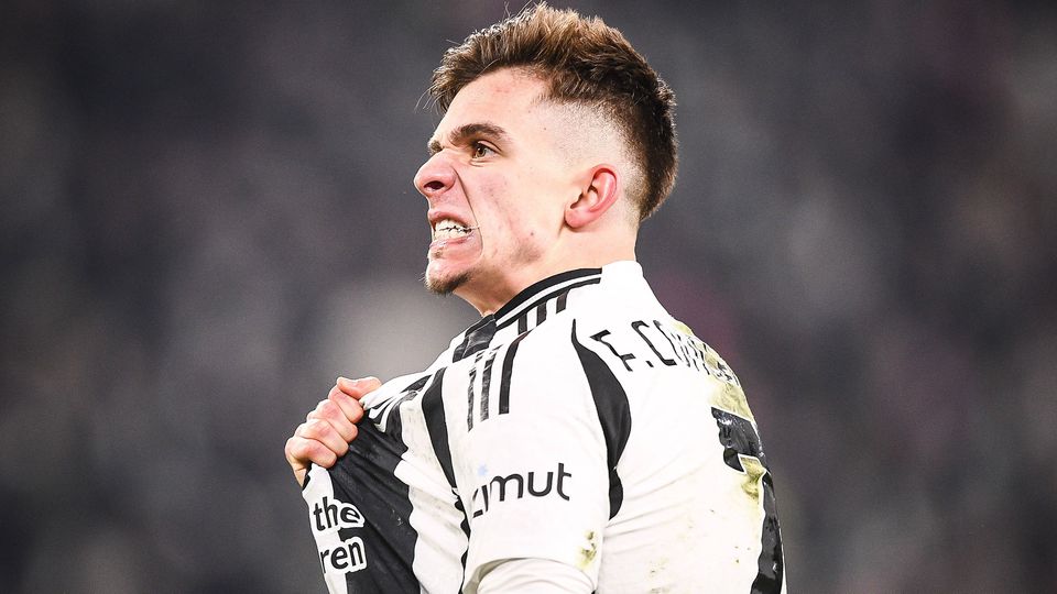 Francisco Conceição a celebrar o golo da vitória da Juventus frente ao Inter