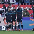 Festejos dos jogadores do Leverkusen