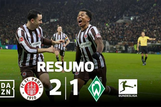 Duelo de 'aflitos' na Bundesliga acaba com St. Pauli a sorrir (resumo)